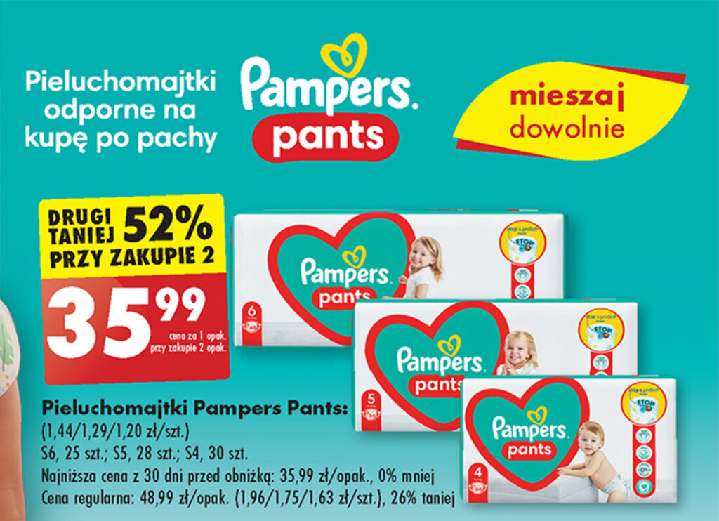 promocja na pieluchomajtki pampers