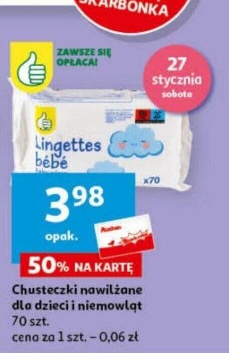 chusteczki nawilżane dla niemowląt pampers auchan cena