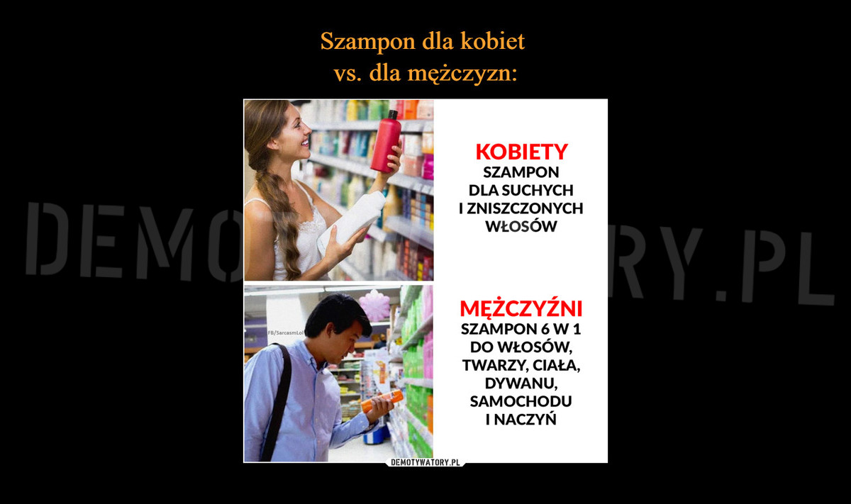 szampon dla mężczyzn demotywatory