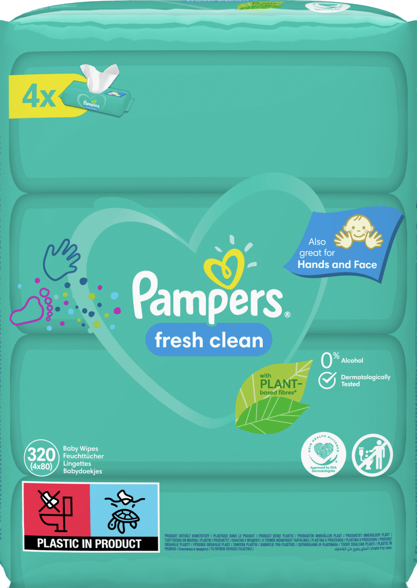 chusteczki nawilzane pampers fresh clean z wieczkiem