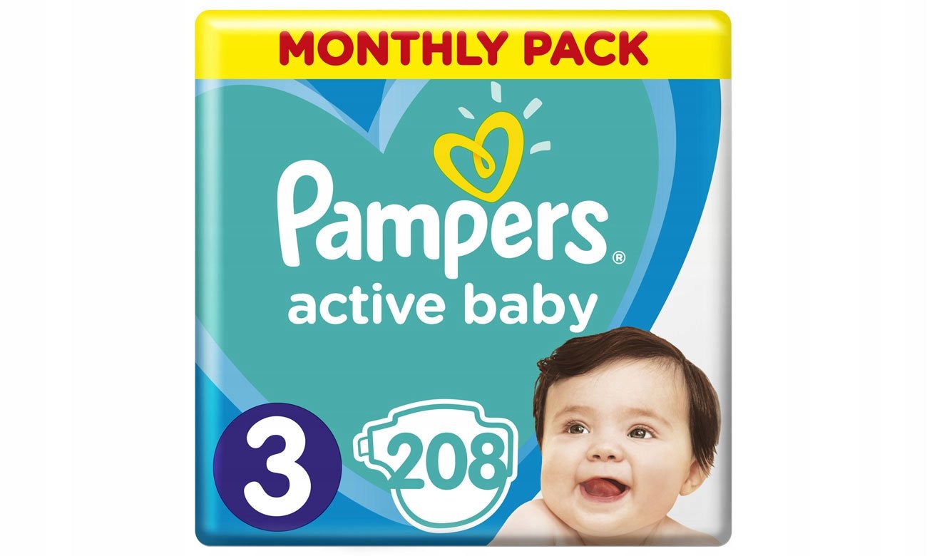 pampers pieluszki active baby 3 midi 208 szt