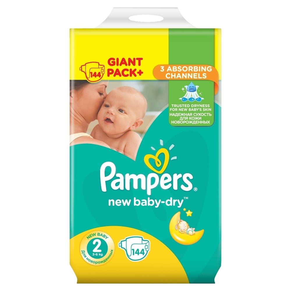 pampers 2 new baby dry 144 sztuki