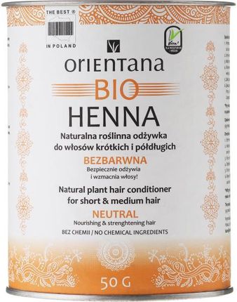 naturalna bio henna do włosów półdługich i krótkich bezbarwna odżywka