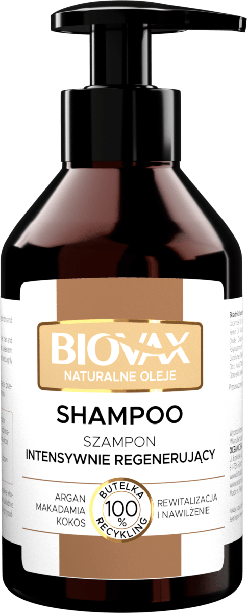 biovax szampon naturalne oleje argan makadamia i kokos