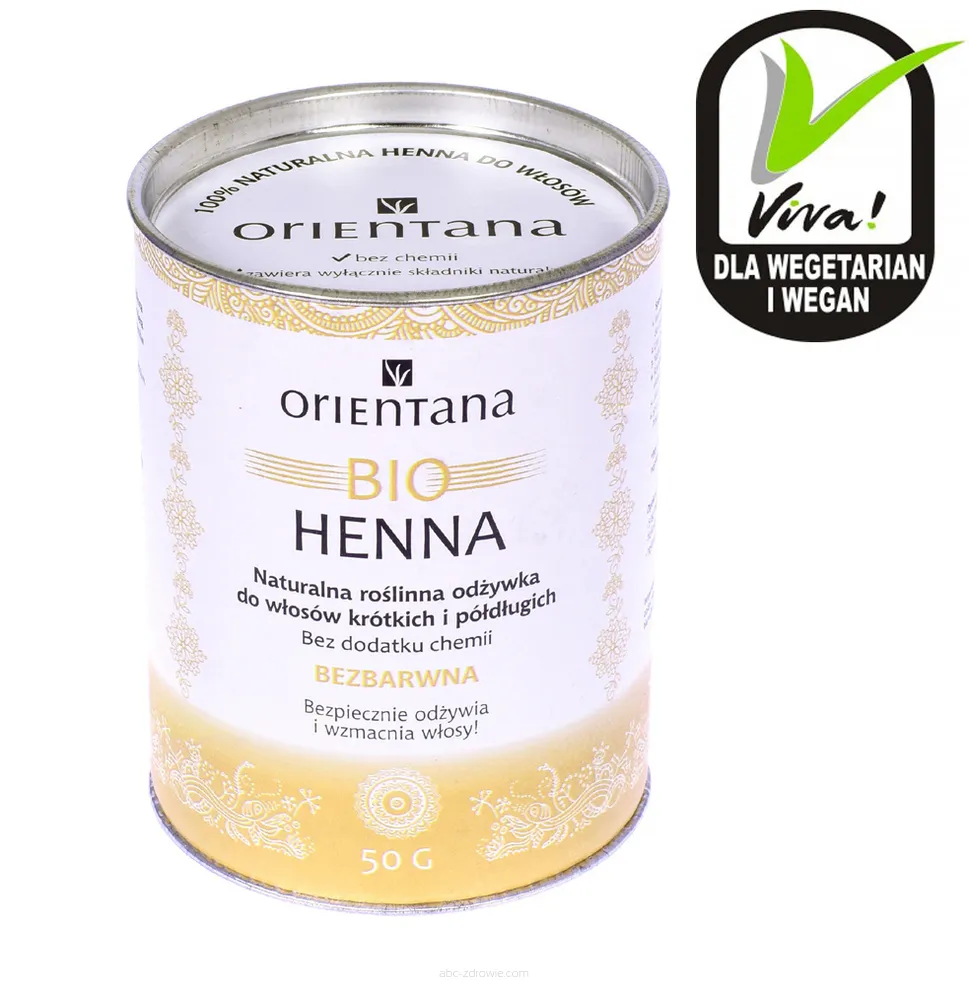 orientana bio henna naturalna roślinna odżywka do włosów bezbarwna