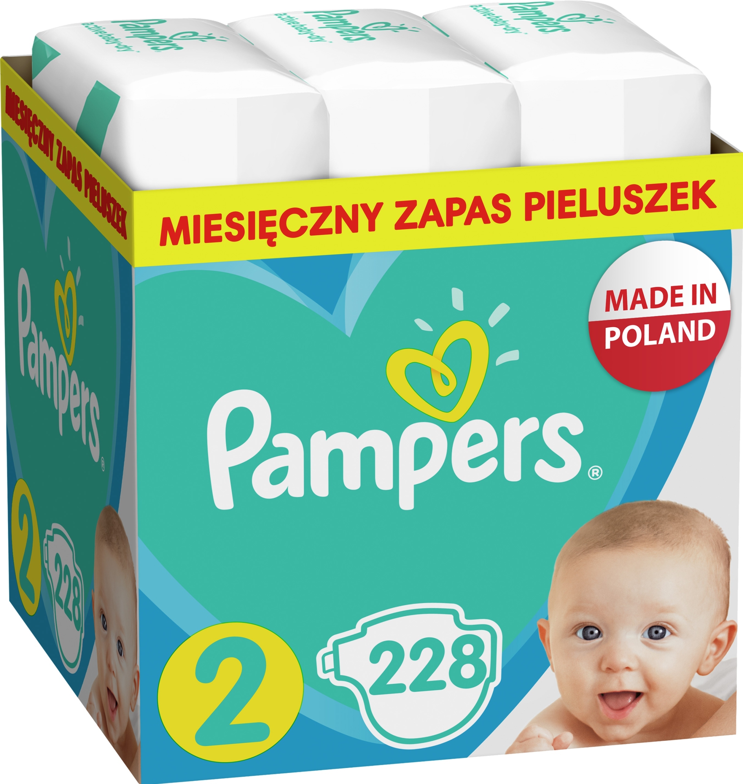 pampers new baby-dry rozmiar 2 mini 228 pieluszek