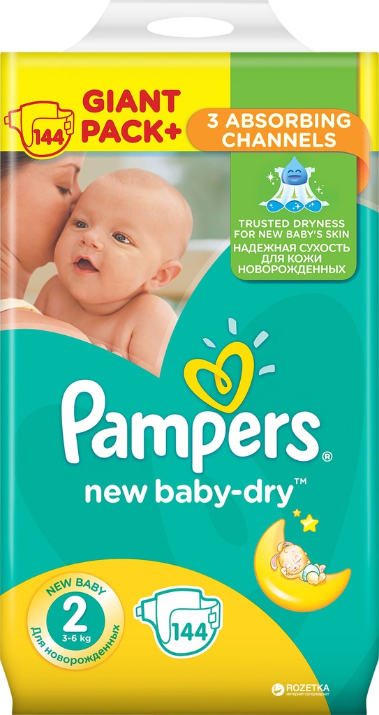 pampers 2 new baby dry 144 sztuki