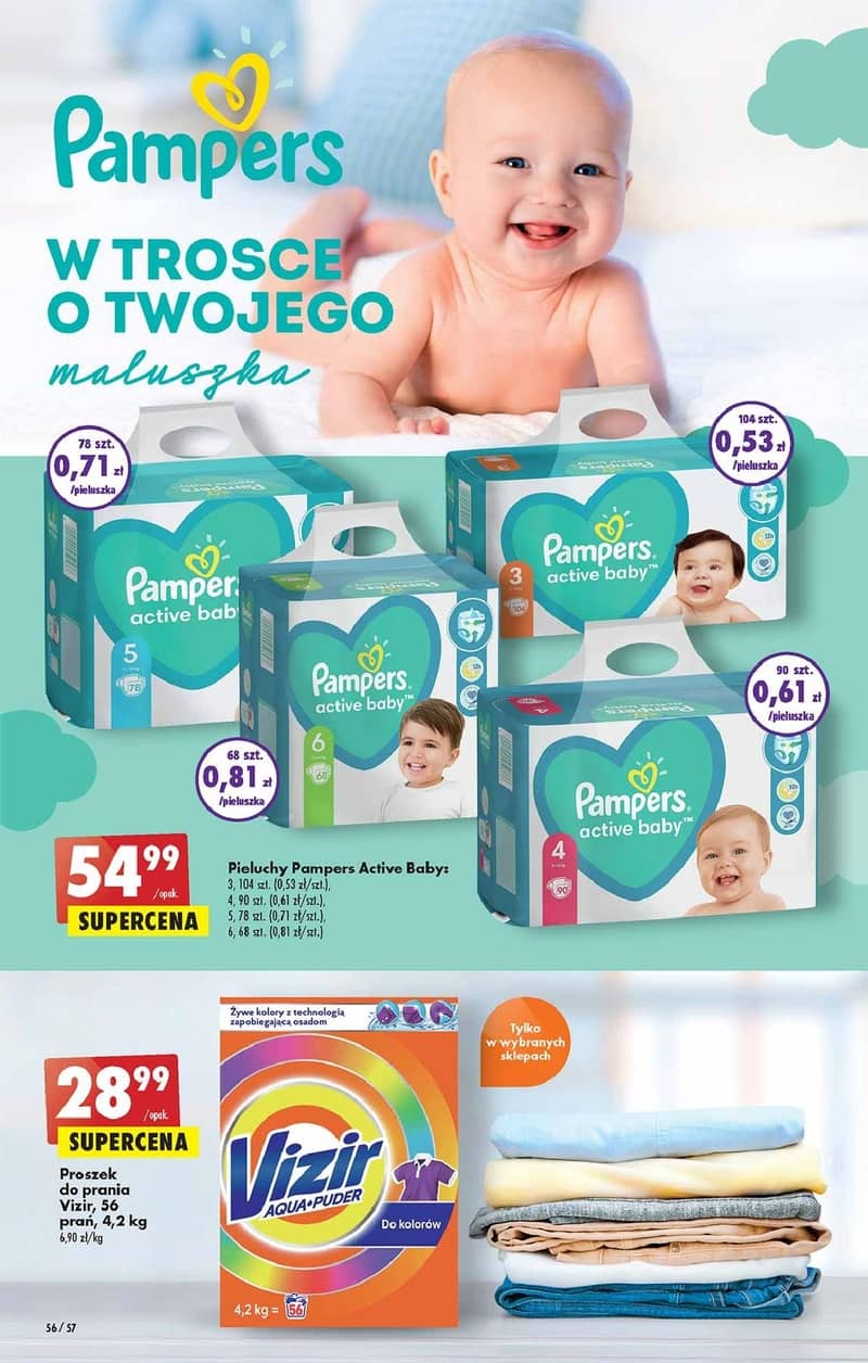 cena pieluch pampers biedronka