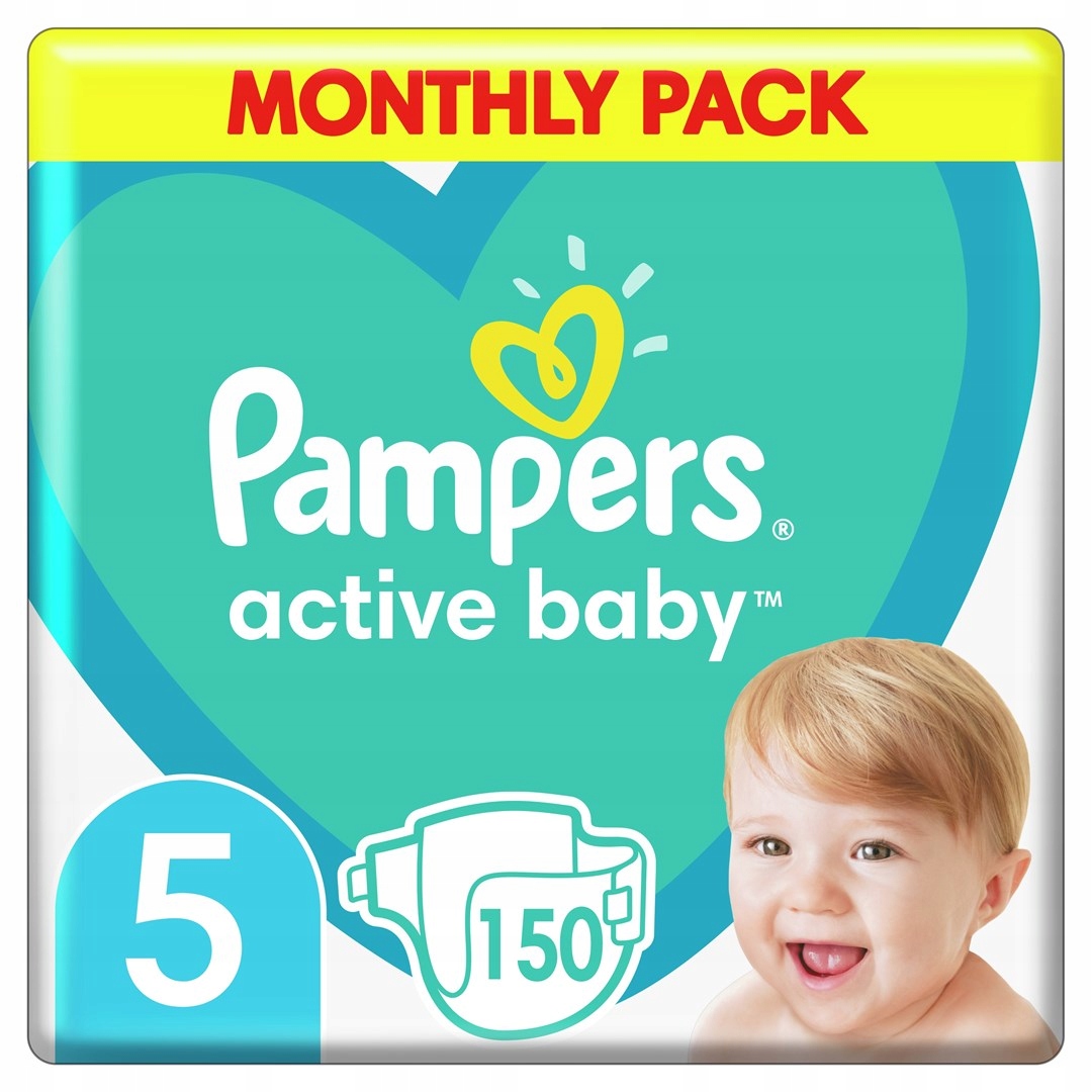 pampers pieluszki active baby 5 junior 150 szt