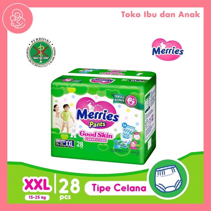 Pieluchy-majtki Merries XXL 15-28kg 28szt