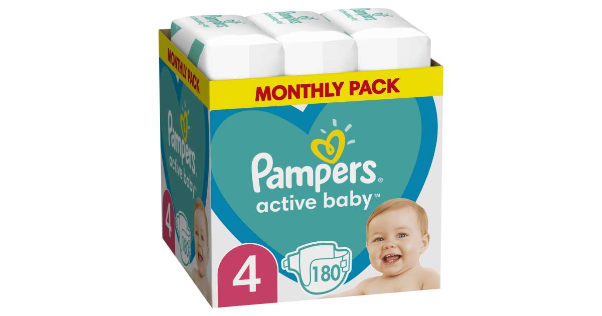 pampers active baby 4 monthly pack