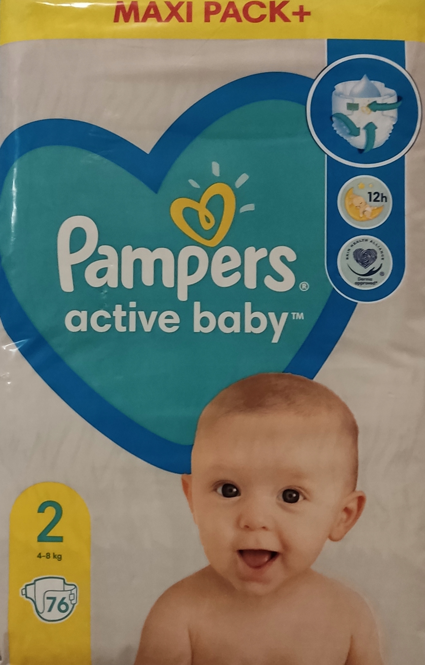 pampers active baby pieluchy rozmiar 2 mini 4-8kg 3x76 sztuk