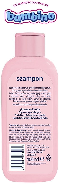 szampon dla dzieci bambino skład